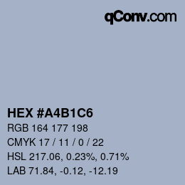 カラーコード: HEX #A4B1C6 | qconv.com