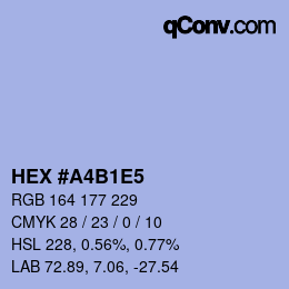 Color code: HEX #A4B1E5 | qconv.com