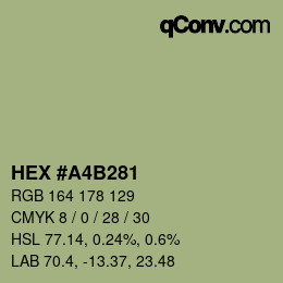 カラーコード: HEX #A4B281 | qconv.com