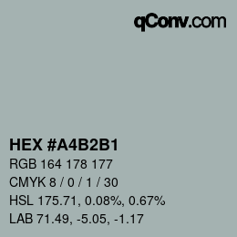 颜色代码: HEX #A4B2B1 | qconv.com