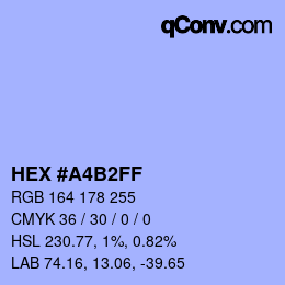 Color code: HEX #A4B2FF | qconv.com