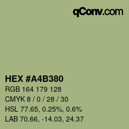 カラーコード: HEX #A4B380 | qconv.com