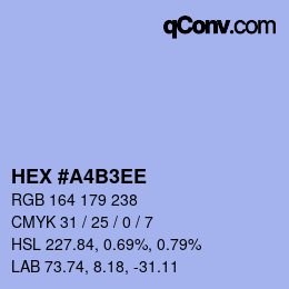 カラーコード: HEX #A4B3EE | qconv.com