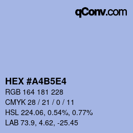 カラーコード: HEX #A4B5E4 | qconv.com