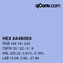 カラーコード: HEX #A4B5E9 | qconv.com