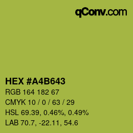 Farbcode: HEX #A4B643 | qconv.com