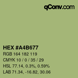 颜色代码: HEX #A4B677 | qconv.com