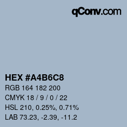 Color code: HEX #A4B6C8 | qconv.com