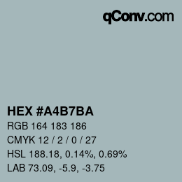 Color code: HEX #A4B7BA | qconv.com