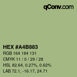 Color code: HEX #A4B883 | qconv.com