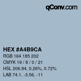 カラーコード: HEX #A4B9CA | qconv.com