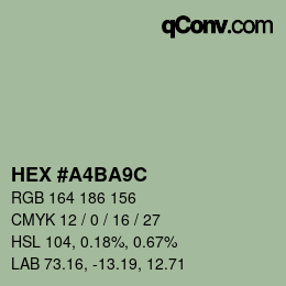 Código de color: HEX #A4BA9C | qconv.com