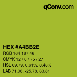 カラーコード: HEX #A4BB2E | qconv.com