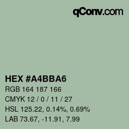 Color code: HEX #A4BBA6 | qconv.com