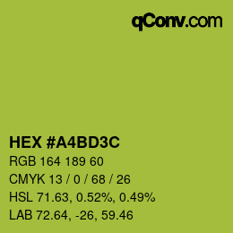 Color code: HEX #A4BD3C | qconv.com