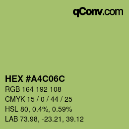 Color code: HEX #A4C06C | qconv.com