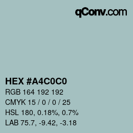 Color code: HEX #A4C0C0 | qconv.com
