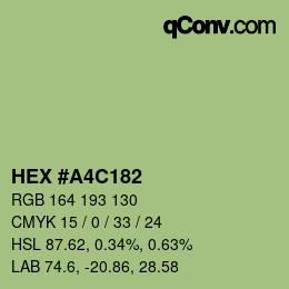 Color code: HEX #A4C182 | qconv.com