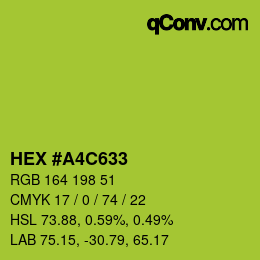 Color code: HEX #A4C633 | qconv.com