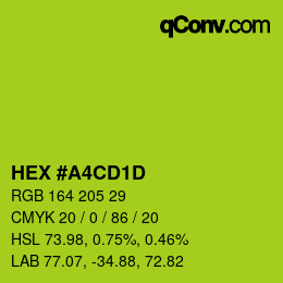 Color code: HEX #A4CD1D | qconv.com