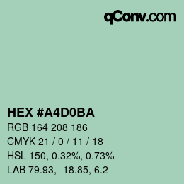 Código de color: HEX #A4D0BA | qconv.com