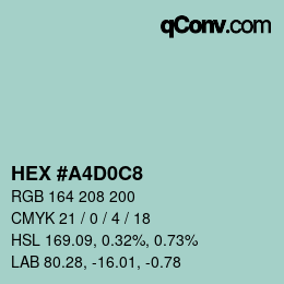 Color code: HEX #A4D0C8 | qconv.com