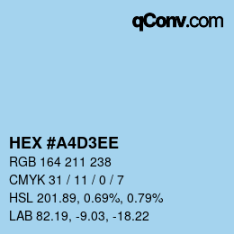 カラーコード: HEX #A4D3EE | qconv.com