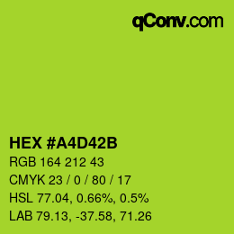 Color code: HEX #A4D42B | qconv.com