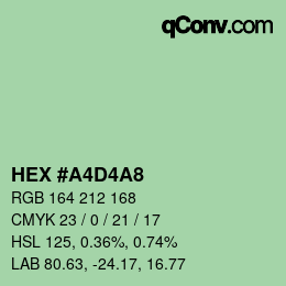 カラーコード: HEX #A4D4A8 | qconv.com