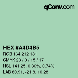 Color code: HEX #A4D4B5 | qconv.com