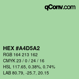 カラーコード: HEX #A4D5A2 | qconv.com