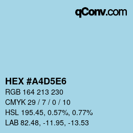 Color code: HEX #A4D5E6 | qconv.com