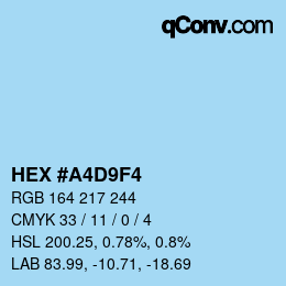 Color code: HEX #A4D9F4 | qconv.com