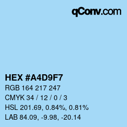 Color code: HEX #A4D9F7 | qconv.com