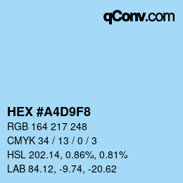 Color code: HEX #A4D9F8 | qconv.com