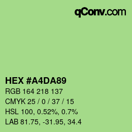 Color code: HEX #A4DA89 | qconv.com