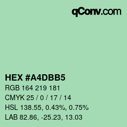 カラーコード: HEX #A4DBB5 | qconv.com