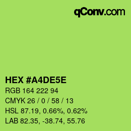 Color code: HEX #A4DE5E | qconv.com