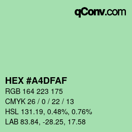 カラーコード: HEX #A4DFAF | qconv.com