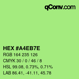 Color code: HEX #A4EB7E | qconv.com
