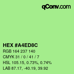 Código de color: HEX #A4ED8C | qconv.com