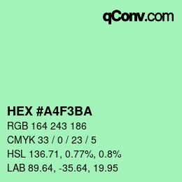 カラーコード: HEX #A4F3BA | qconv.com
