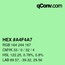 カラーコード: HEX #A4F4A7 | qconv.com