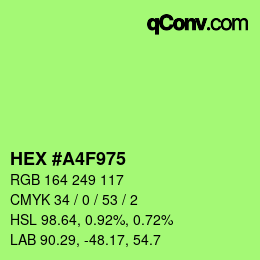 颜色代码: HEX #A4F975 | qconv.com