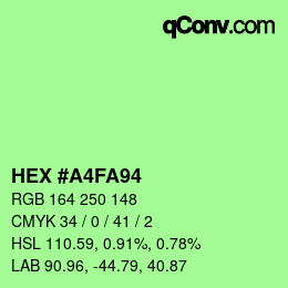 カラーコード: HEX #A4FA94 | qconv.com