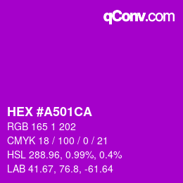 Color code: HEX #A501CA | qconv.com