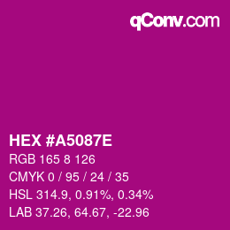 Color code: HEX #A5087E | qconv.com