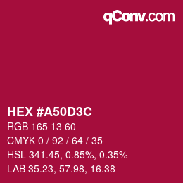 Color code: HEX #A50D3C | qconv.com