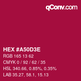 Color code: HEX #A50D3E | qconv.com