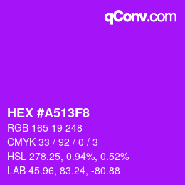 颜色代码: HEX #A513F8 | qconv.com